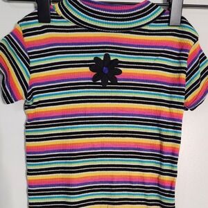 Vintage 90's Kids 2T striped T-shirt "Small Steps"‎ EUC